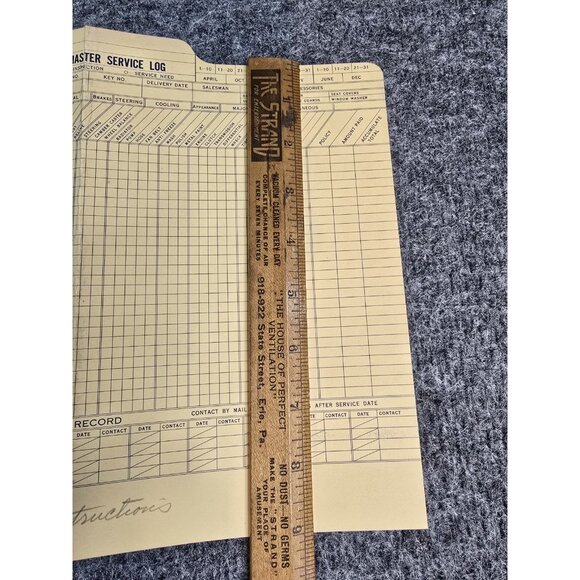 Pure Oil Company Advertising Master Service Log Blank Form 1940s 1950s Folded - Picture 4 of 6